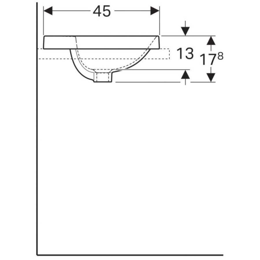 Раковина Geberit Variform 500.742.01.2, 55 см, фарфор, белая