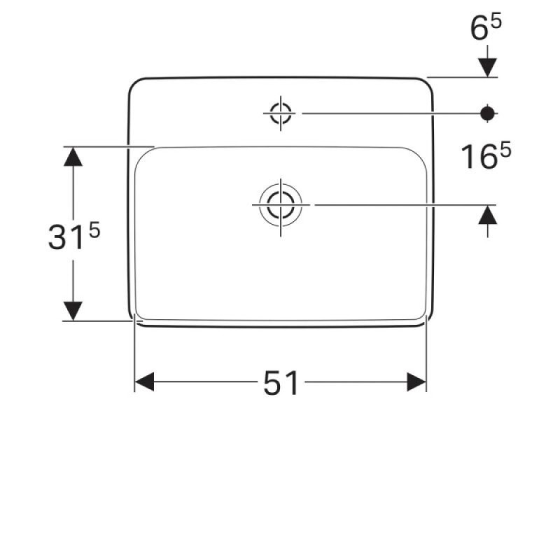 Раковина Geberit Variform 500.742.01.2, 55 см, фарфор, белая