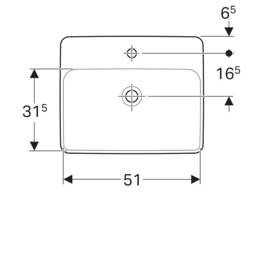 Раковина Geberit Variform 500.742.01.2, 55 см, фарфор, белая