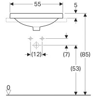 Раковина Geberit Variform 500.742.01.2, 55 см, фарфор, белая