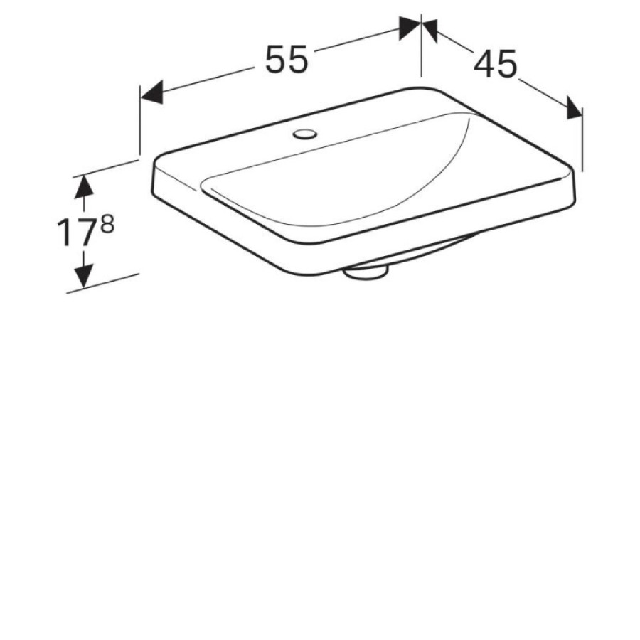 Раковина Geberit Variform 500.742.01.2, 55 см, фарфор, белая
