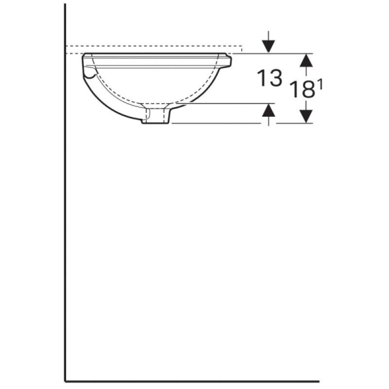 Раковина Geberit VariForm 500.744.01.2, 39 см, фарфор, белая