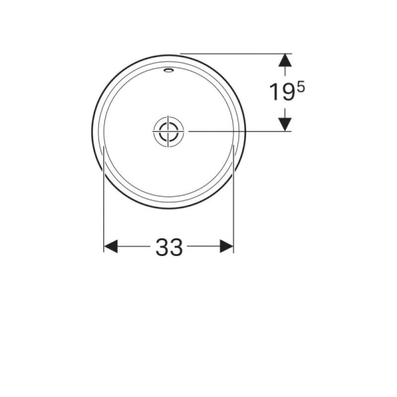 Раковина Geberit VariForm 500.744.01.2, 39 см, фарфор, белая