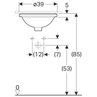Раковина Geberit VariForm 500.744.01.2, 39 см, фарфор, белая