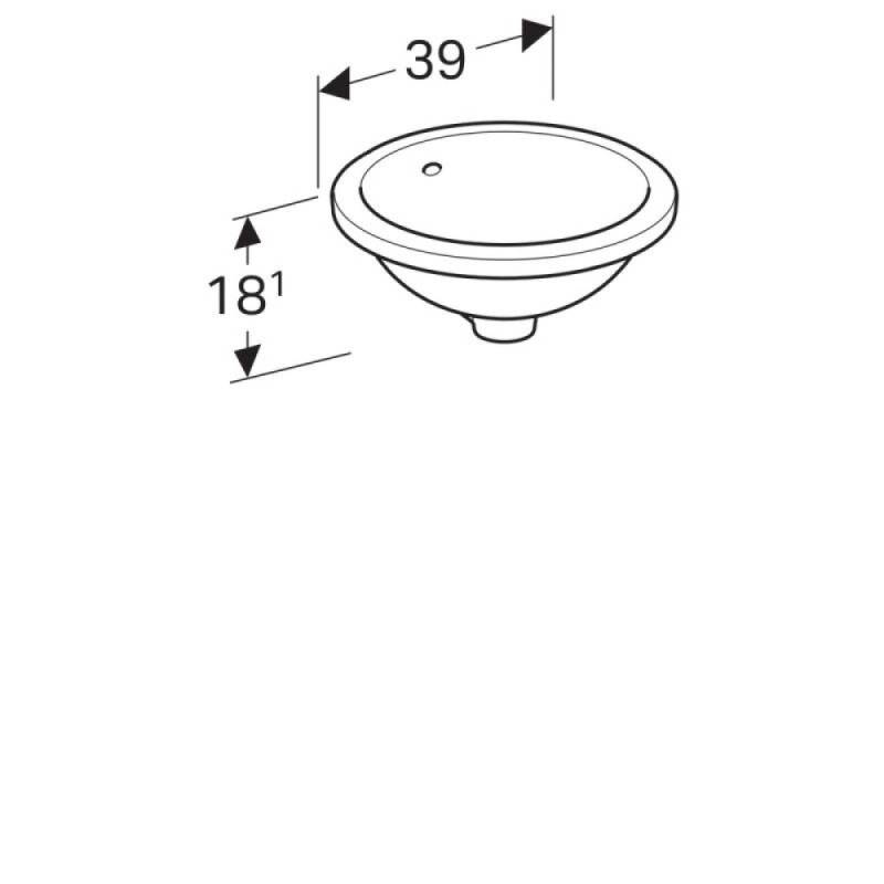 Раковина Geberit VariForm 500.744.01.2, 39 см, фарфор, белая