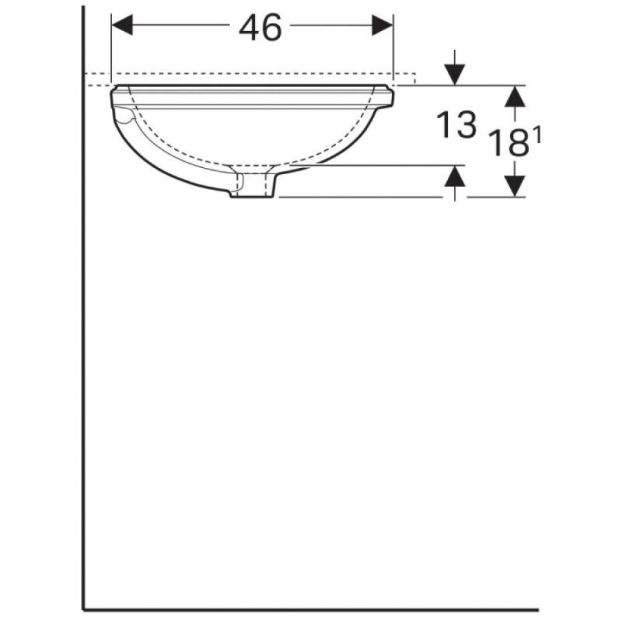 Раковина Geberit Variform 500.752.01.2, 56 см, фарфор, белая