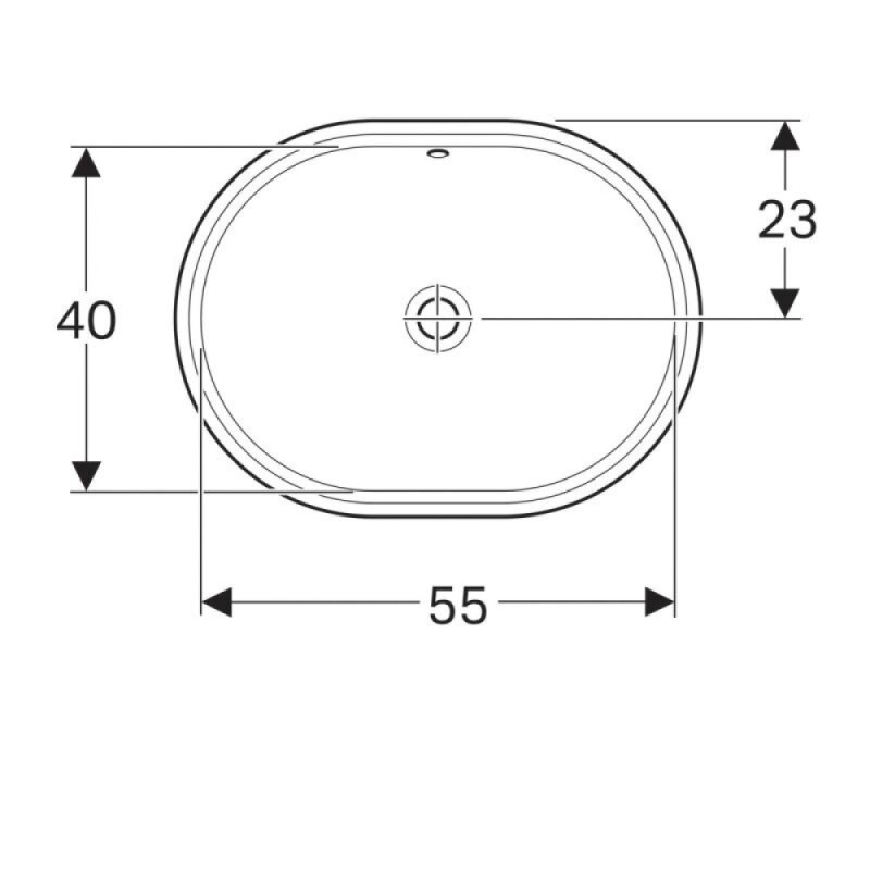 Раковина Geberit Variform 500.756.01.2, 61 см, фарфор, белая
