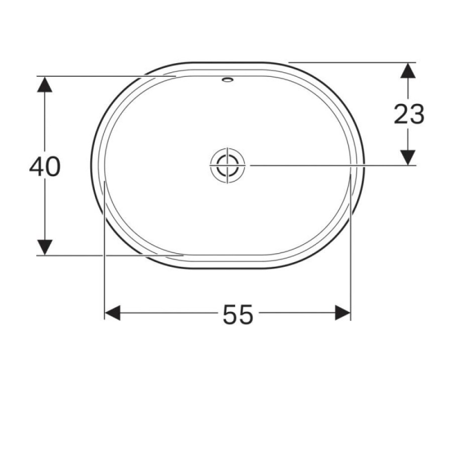 Раковина Geberit Variform 500.756.01.2, 61 см, фарфор, белая
