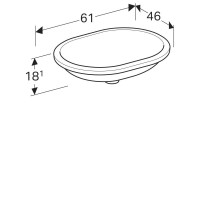 Раковина Geberit Variform 500.758.01.2, 61 см, фарфор, белая