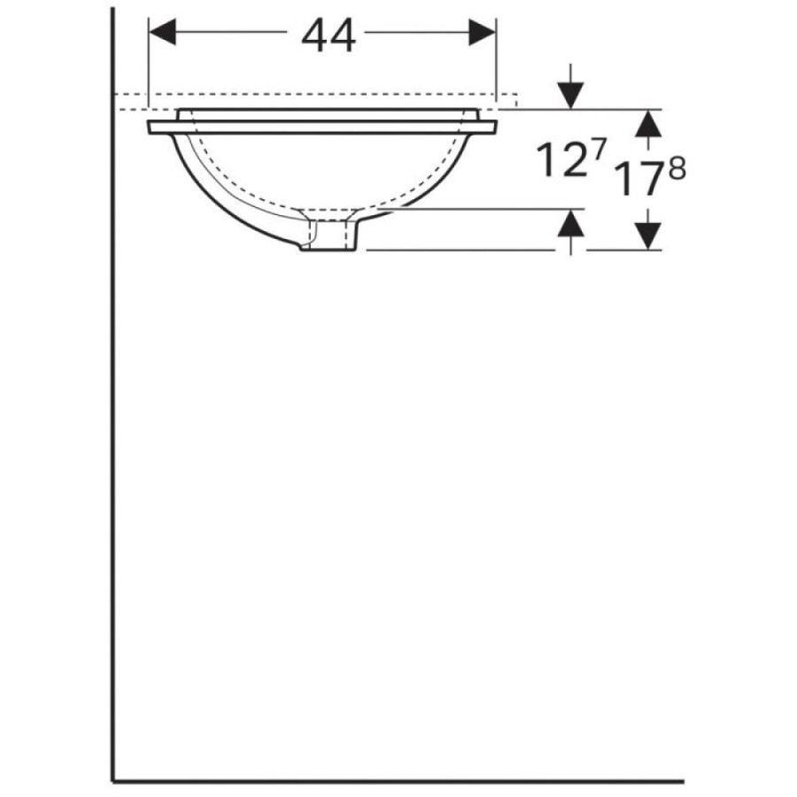 Раковина Geberit Variform 500.762.01.2, 53 см, фарфор, белая