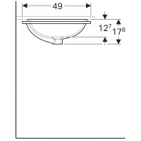 Раковина Geberit Variform 500.764.01.2, 58 см, фарфор, белая