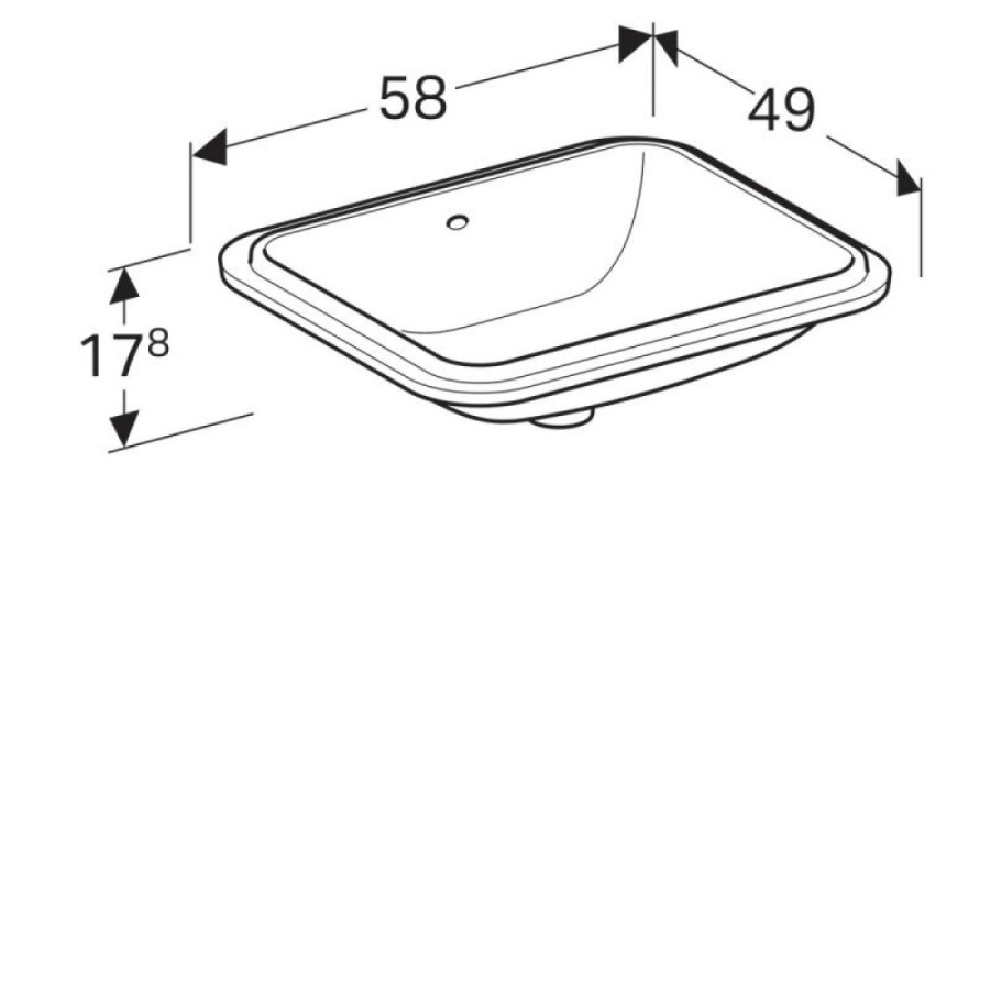 Раковина Geberit Variform 500.764.01.2, 58 см, фарфор, белая