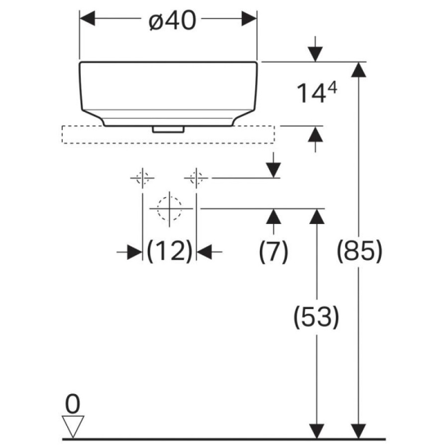 Раковина Geberit Variform 40 см, накладная, без перелива, 500.768.01.2
