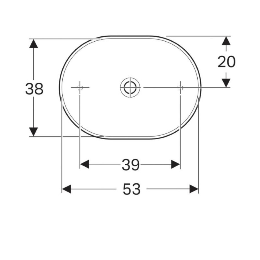Раковина Geberit Variform 500.774.01.2 55 x 40 см овальная, накладная, без перелива