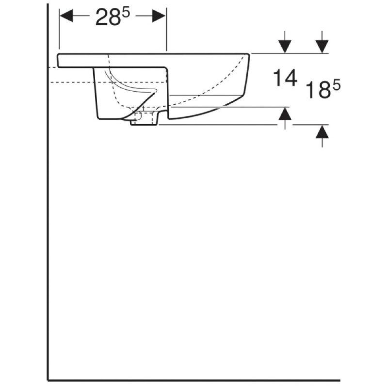 Раковина Geberit Variform 500.782.01.2, 50 см, фарфор, белая