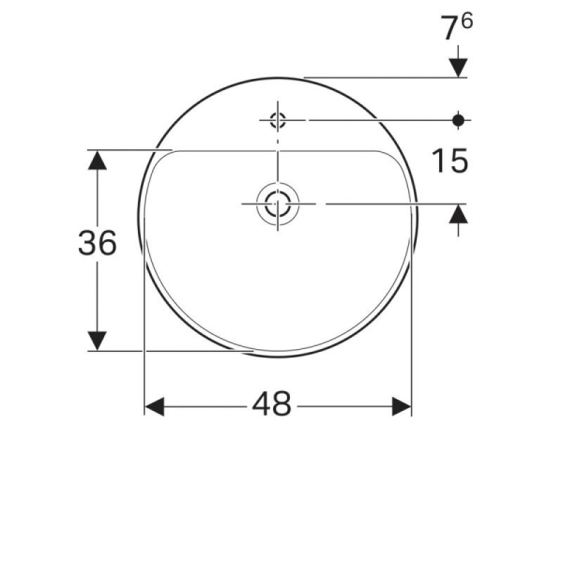 Раковина Geberit Variform 500.782.01.2, 50 см, фарфор, белая
