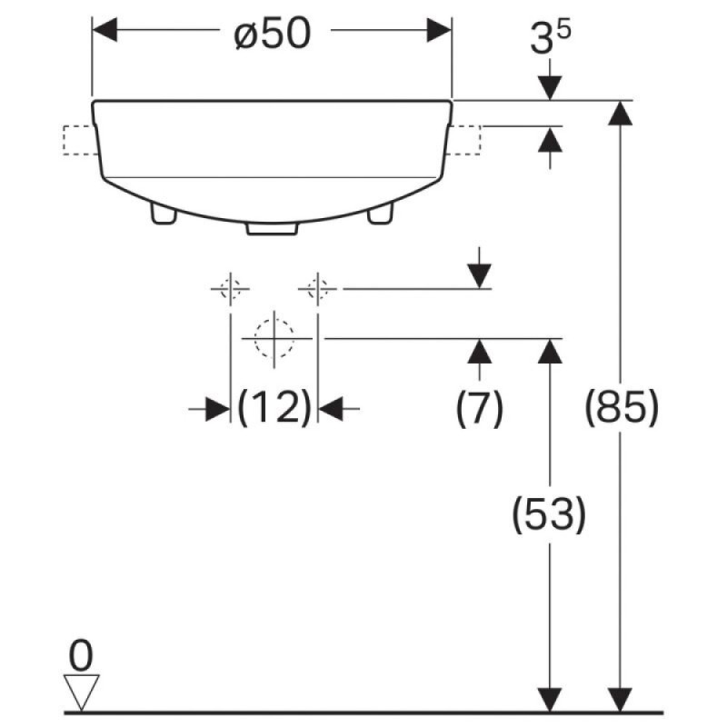 Раковина Geberit Variform 500.782.01.2, 50 см, фарфор, белая