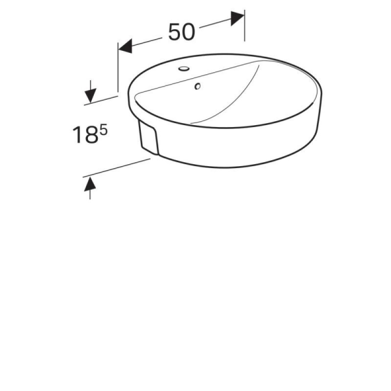 Раковина Geberit Variform 500.782.01.2, 50 см, фарфор, белая