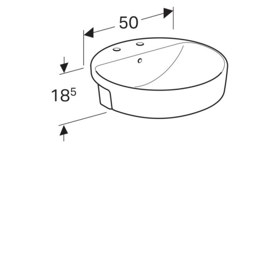 Раковина Geberit Variform 500.783.01.2, 50 см, фарфор, белая