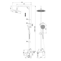 Душевая система Grossman Galaxy 500.K35.01.420, графит сатиновый