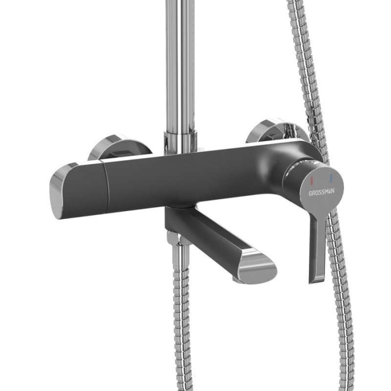 Душевая система Grossman Alba 500.K35.06.100/210, хром/черный