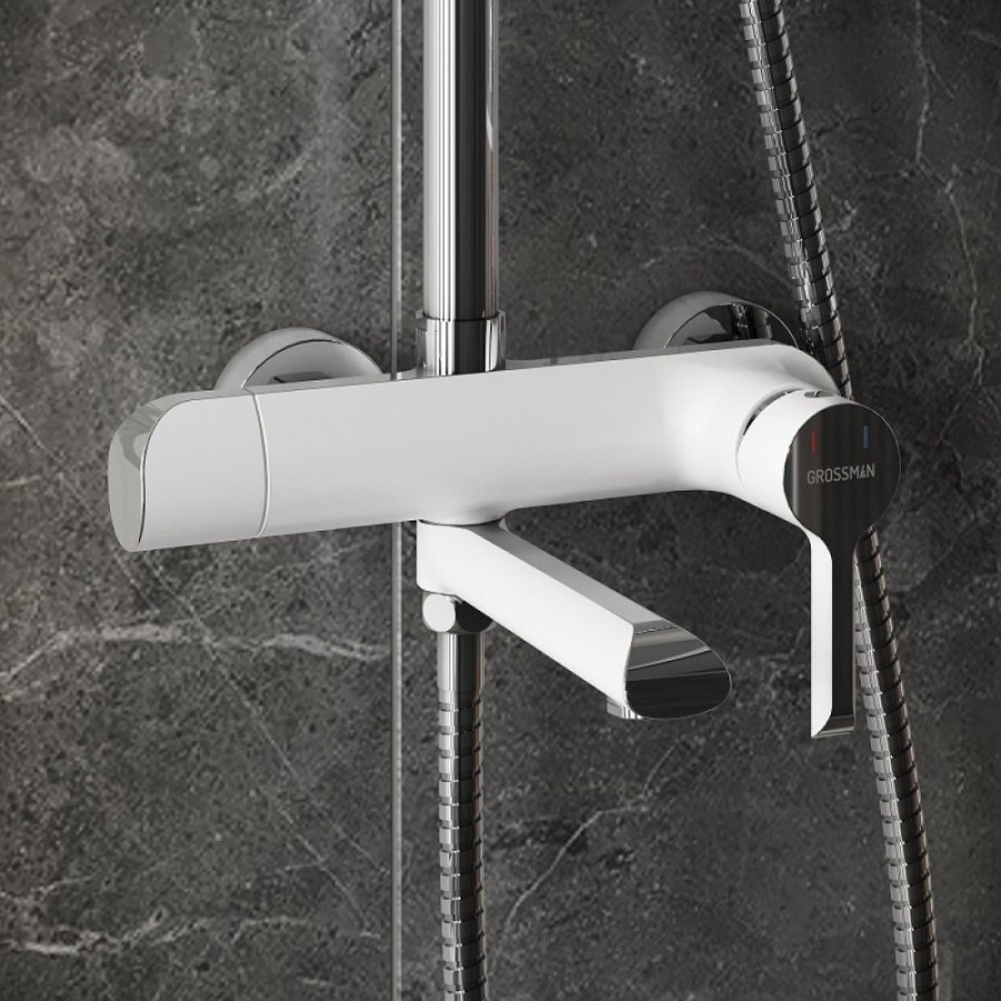Душевая система Grossman Alba 500.K35.06.100/000, хром/белый