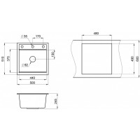 Кухонная мойка Granula Kitchen Space 50 см, алюминиум