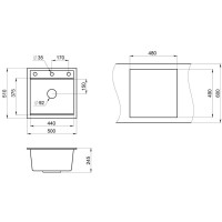Кухонная мойка Granula Kitchen Space 50 см, шварц