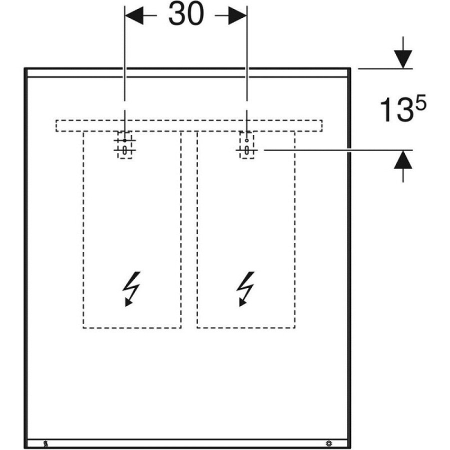 Зеркало Geberit Option Plus 501.071.00.1, 60 см, с LED подсветкой, цвет хром матовый