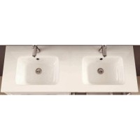 Раковина Cezares 50135, 120 см, керамика, 2 чаши, белый