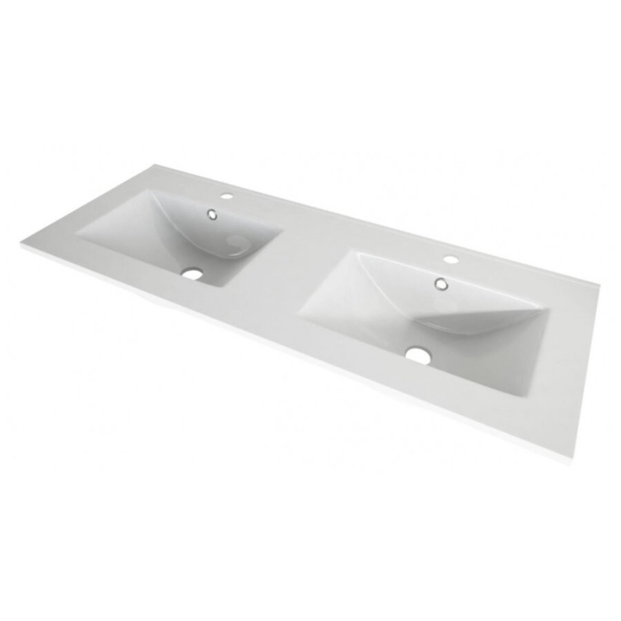 Раковина Cezares 50135, 120 см, керамика, 2 чаши, белый