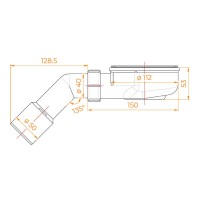 Сифон для душевых поддонов RGW Stone S-2-01, 5024112010-00, 90 мм, цвет хром