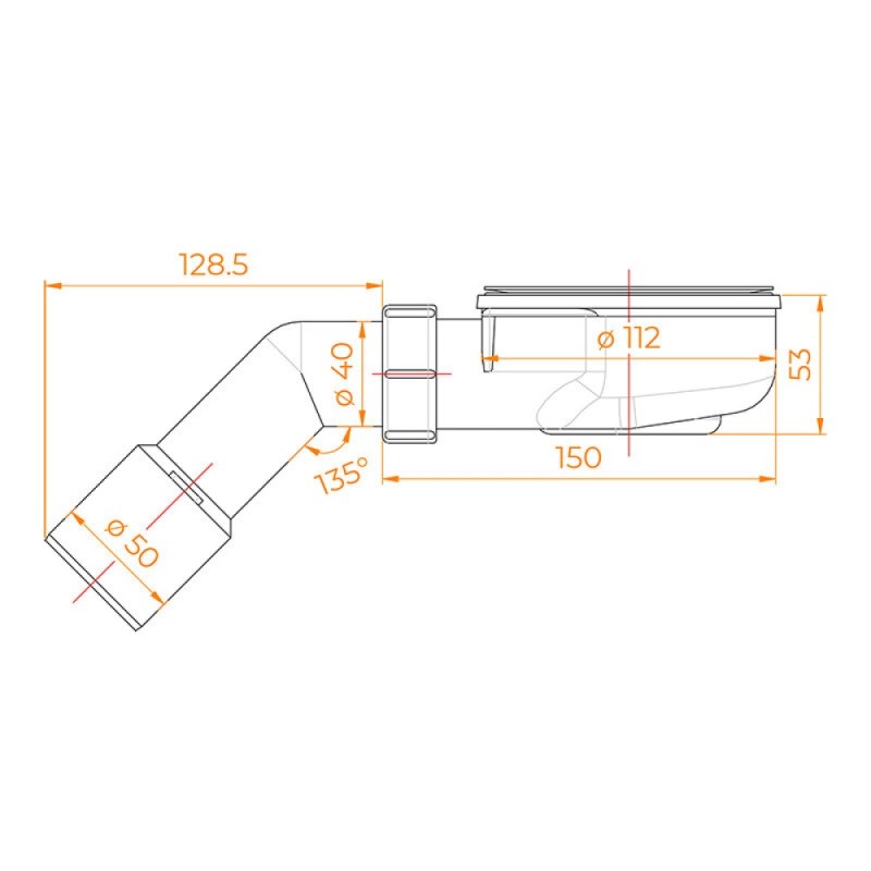Сифон для душевых поддонов RGW Stone S-2-01, 5024112010-00, 90 мм, цвет хром