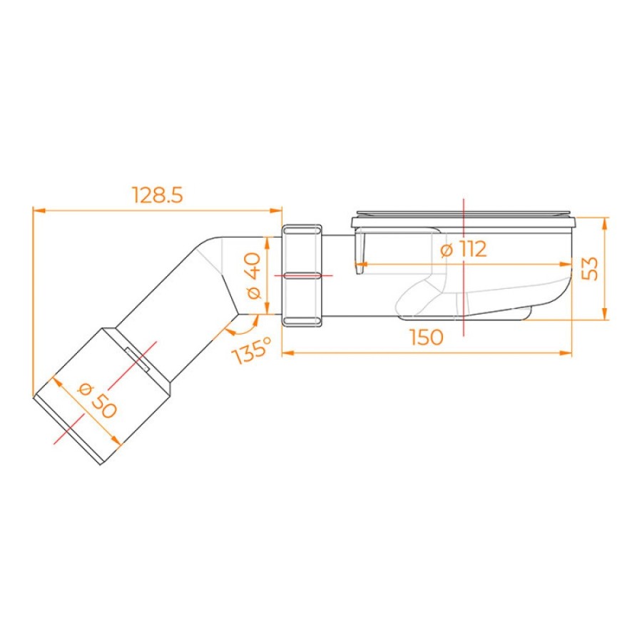 Сифон для душевых поддонов RGW Stone S-2-01, 5024112010-00, 90 мм, цвет хром