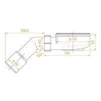 Сифон для душевых поддонов RGW E351C-01, 90 мм, графит