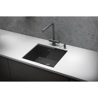 Кухонная мойка Granula Kitchen Space 50 см, нержавеющая сталь, PVD графит матовый, 5045U