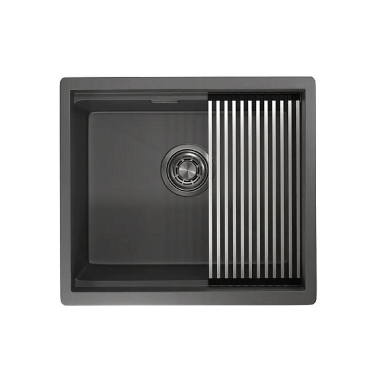Кухонная мойка Granula Kitchen Space 50 см, нержавеющая сталь, PVD графит матовый, 5045U