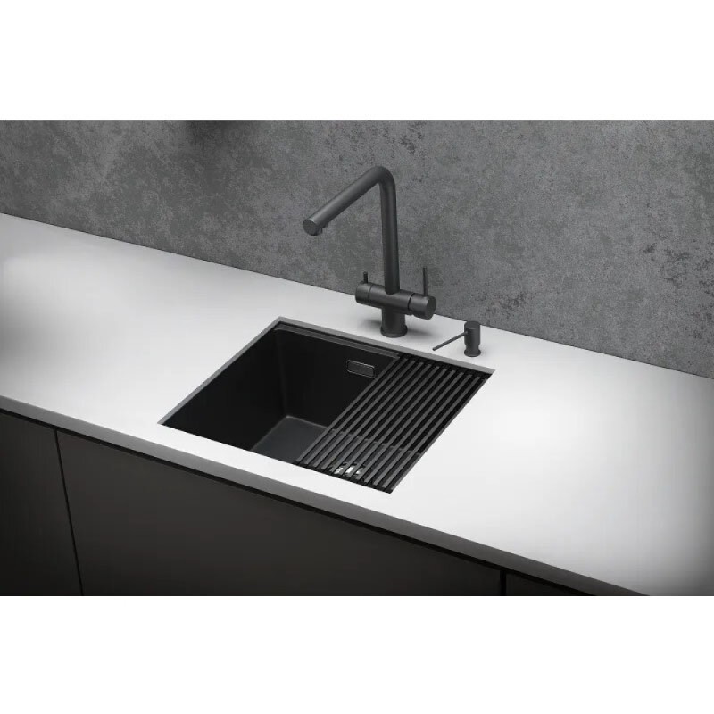 Кухонная мойка Granula Kitchen Space 50 см, нержавеющая сталь, PVD черный матовый, 5045U