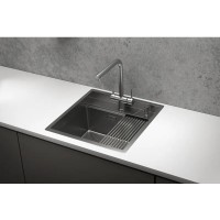 Кухонная мойка Granula Kitchen Space 50 см, нержавеющая сталь, PVD сталь сатин, 5051