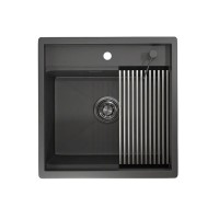 Кухонная мойка Granula Kitchen Space 50 см, нержавеющая сталь, PVD графит матовый, 5051