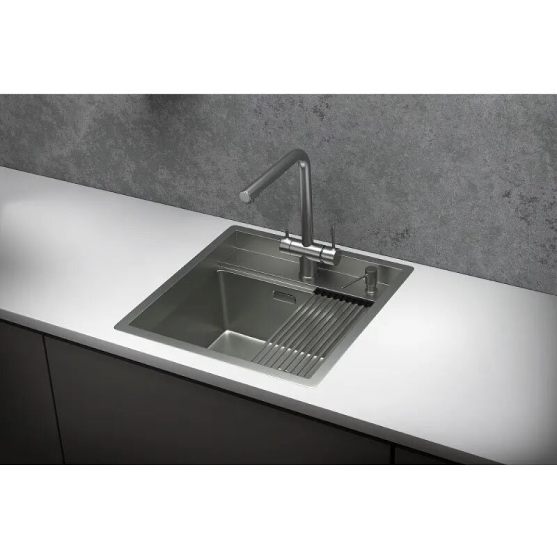Кухонная мойка Granula Kitchen Space 50 см, нержавеющая сталь, PVD сталь матовая