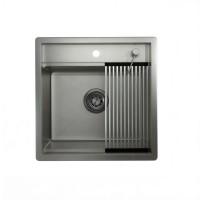 Кухонная мойка Granula Kitchen Space 50 см, нержавеющая сталь, PVD сталь матовая