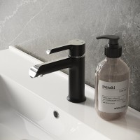Смеситель Grossman Alba 510.K35.06.100/210, для раковины, хром/черный