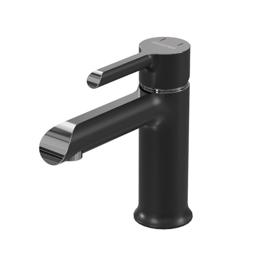 Смеситель Grossman Alba 510.K35.06.100/210, для раковины, хром/черный