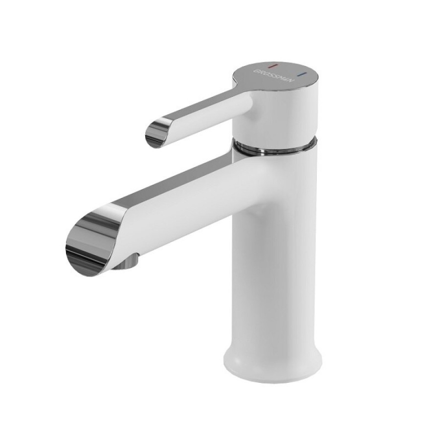 Смеситель Grossman Alba 510.K35.06.100/000, для раковины, хром/белый