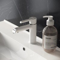 Смеситель Grossman Alba 510.K35.06.100/000, для раковины, хром/белый