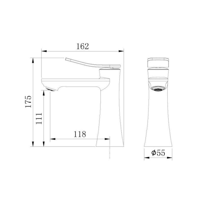 Смеситель Grossman Advans 510.K35.09.210, для раковины, черный матовый