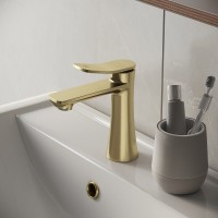 Смеситель Grossman Advans 510.K35.09.320, для раковины, золото сатиновый