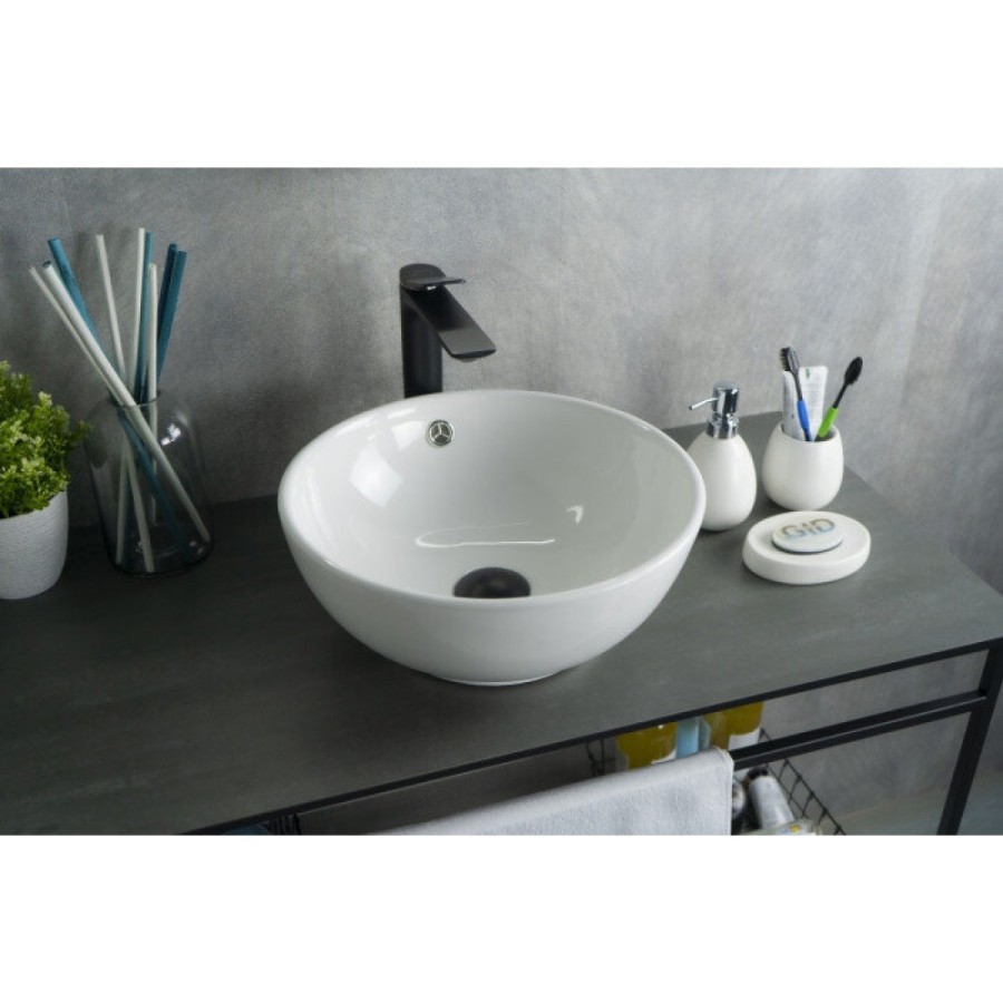 Раковина Gid Esfera N9002 51102, 38 см, фаянс, белая