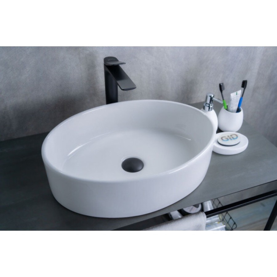 Раковина Gid Lago N9012 51106, 50 см, фаянс, белая